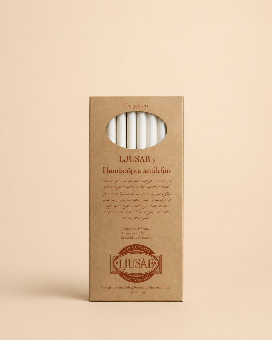 Antikljus 2330 vit — kartong á 6